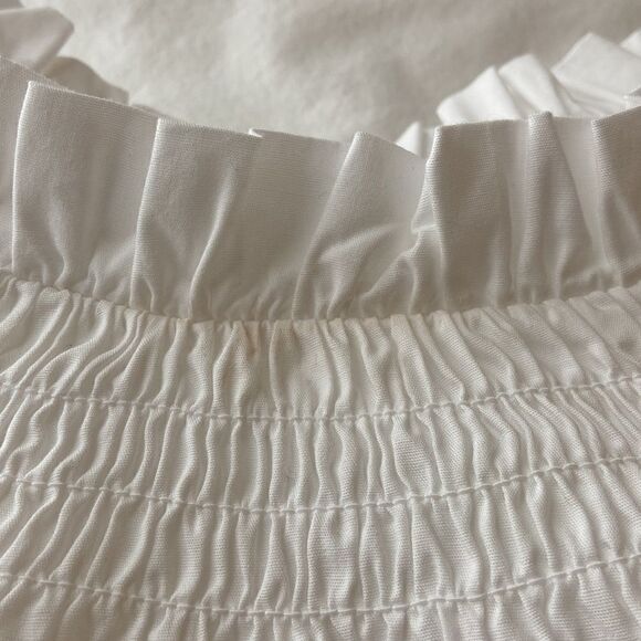 J. Crew Cotton poplin smocked ruffleneck top - Picture 4 of 5